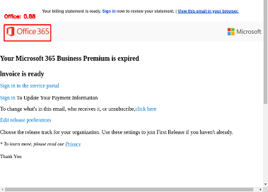 Phishing Email Alert: Piggybacking Microsoft 365 Phishing for Credit Card Theft - image 1